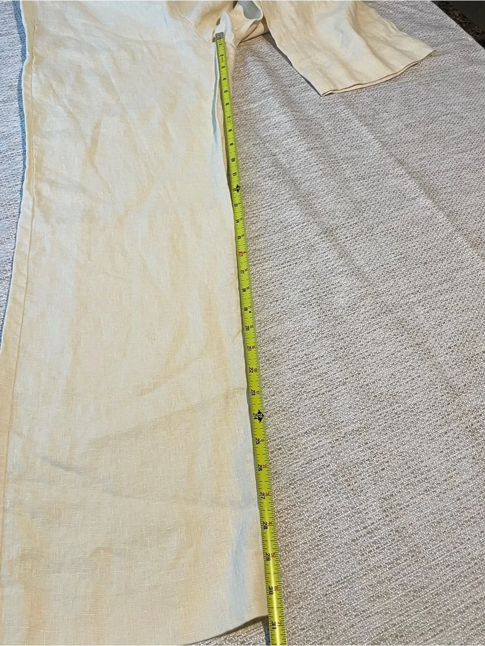 Reformation XS Linen Relaxed Wide Leg Pants Light Yellow